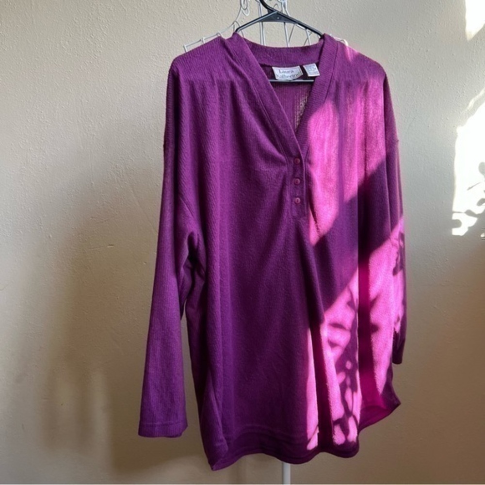 Laura Katherine purple plush tunic, Size 18W. EUC.